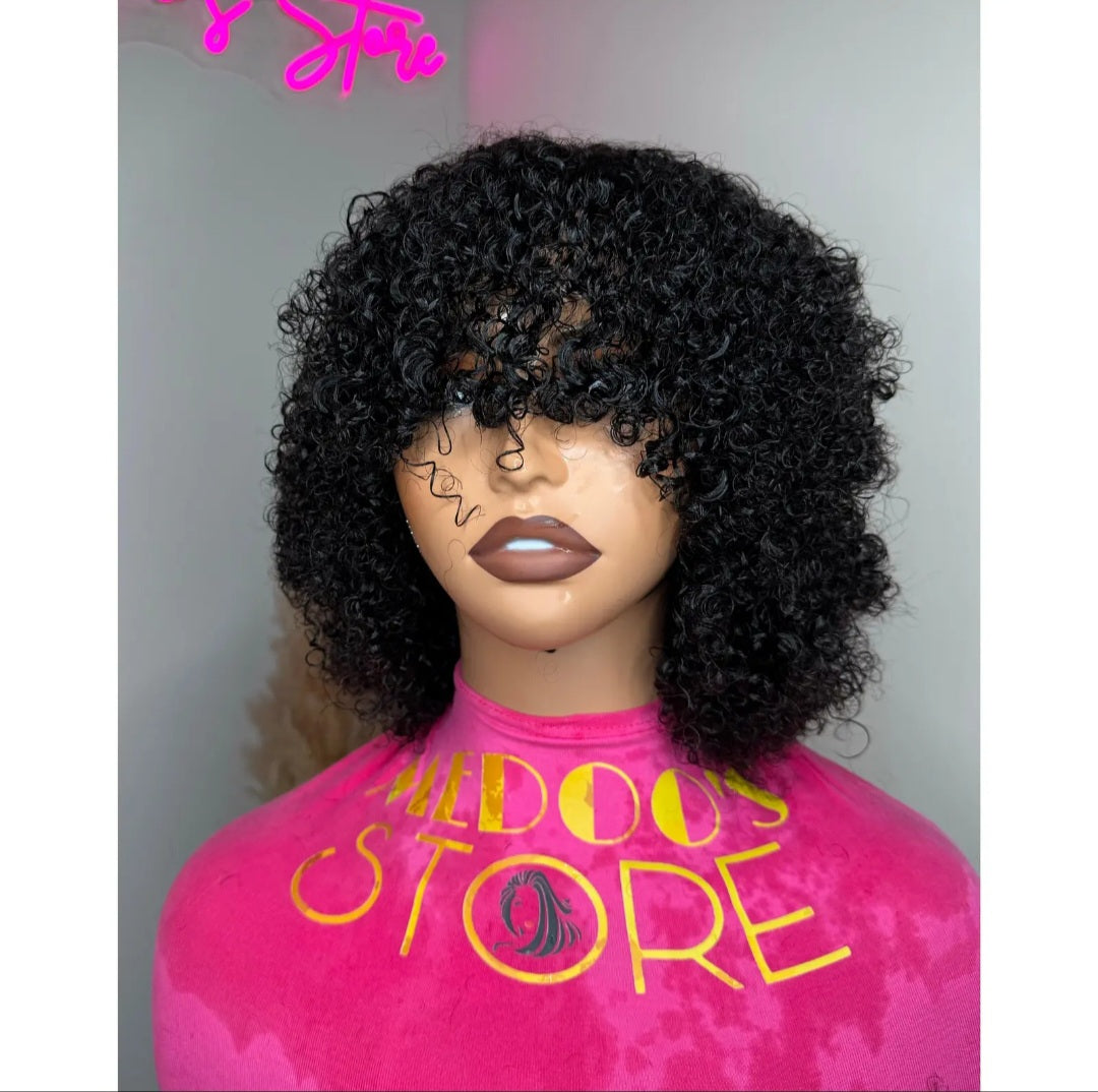 Afro curly wig 100% human hair