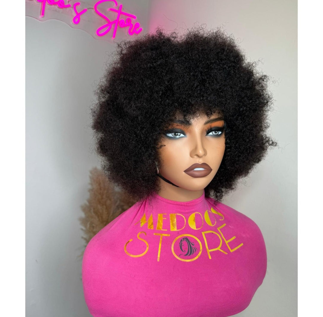 Afro curly wig 100% human hair