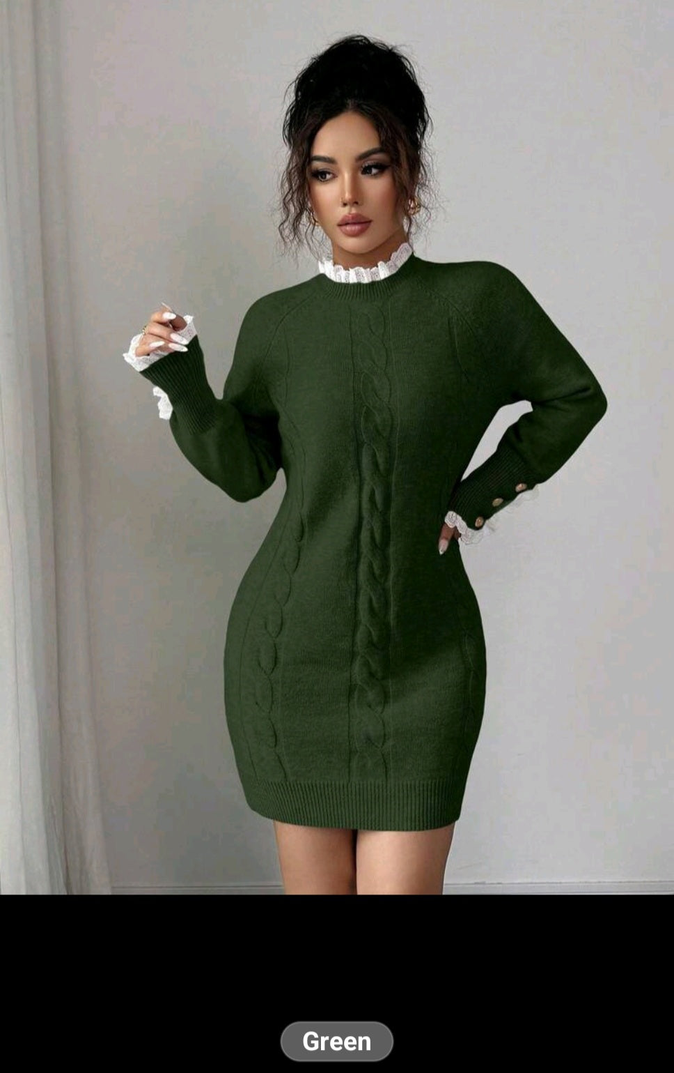 The Royale sculpt knit mini Dress green