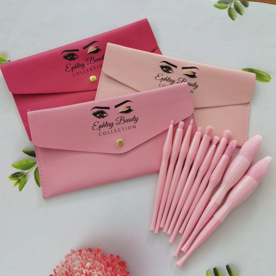 Makeup brushes cosmetic bag