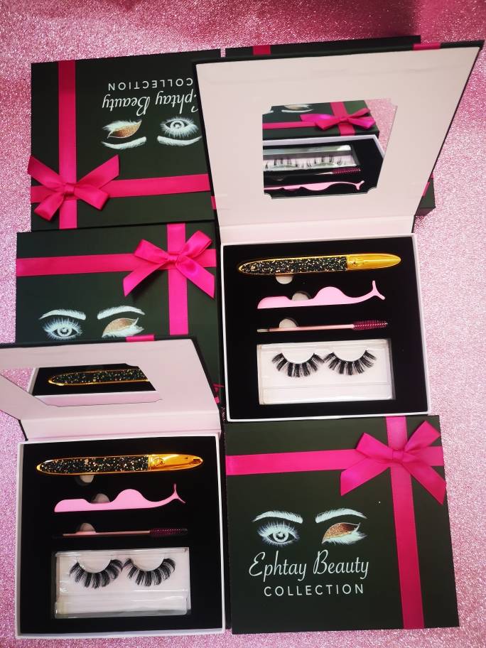 Eyelashes lashes box faux mink two tone 25mm Eyelash