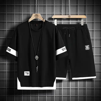 Tracksuits for men's set sleeve t-shirt +shorts