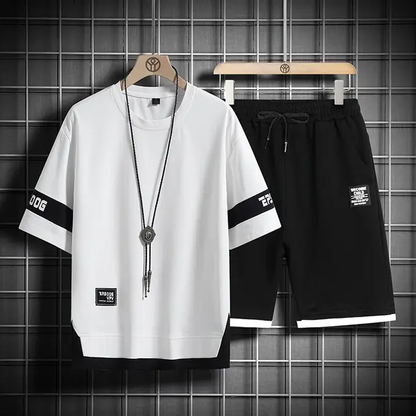 Tracksuits for men's set sleeve t-shirt +shorts