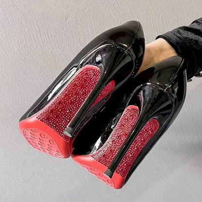 New high heels women sole rhinestone