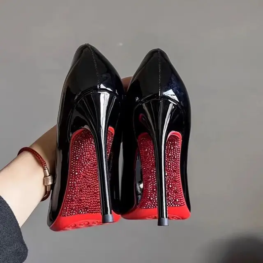 New high heels women sole rhinestone