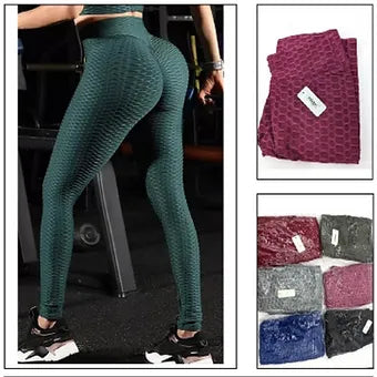 Printed Women Slimming Gym Fitness Workout High Waisted Textured Scrunch Butt Li