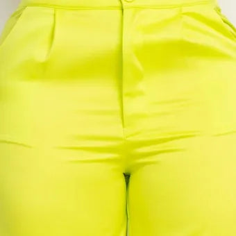 Satin High-rise wife leg pants