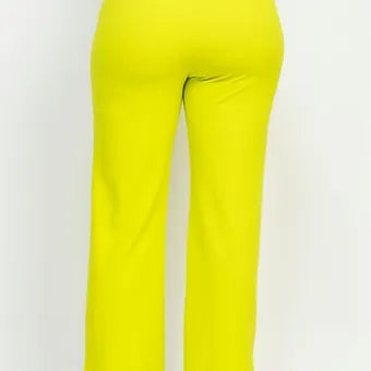 Wide led casual slit pants
