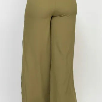 Side slit drawstring pants