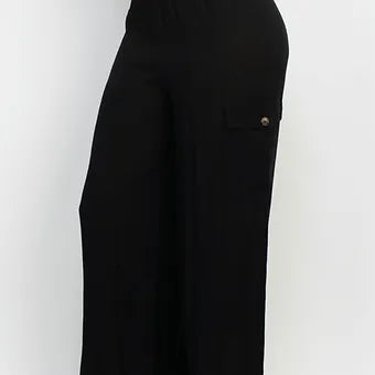 High-rise Elastic cargo pants