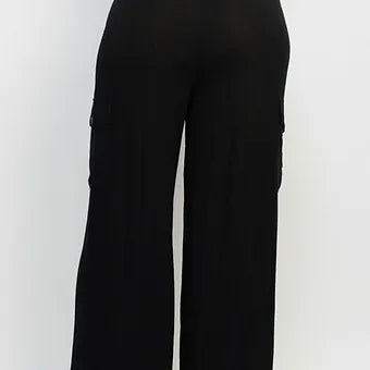 High-rise Elastic cargo pants