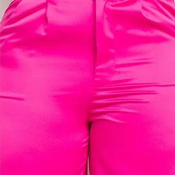 Satin High-rise wife leg pants
