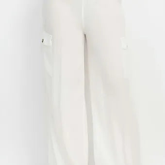 High-rise Elastic cargo pants