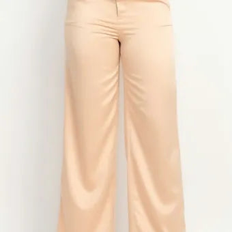 Satin High-rise wife leg pants