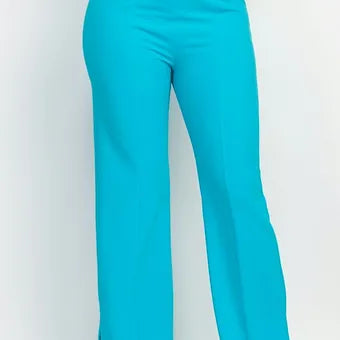 Wide led casual slit pants
