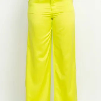 Satin High-rise wife leg pants