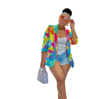 Women's solid open front blazer