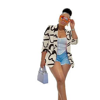 Women's solid open front blazer