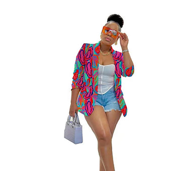 Women's solid open front blazer