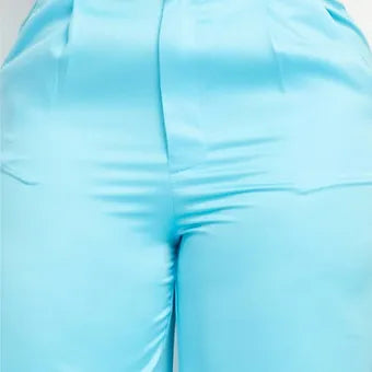 Satin High-rise wife leg pants