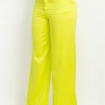 Satin High-rise wife leg pants