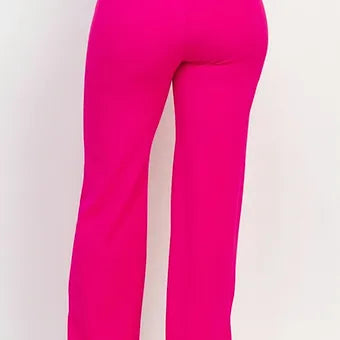 Wide led casual slit pants