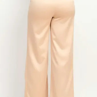Satin High-rise wife leg pants