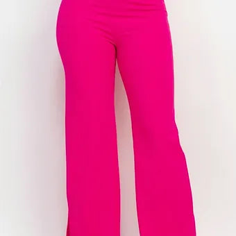 Wide led casual slit pants