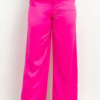 Satin High-rise wife leg pants