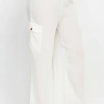 High-rise Elastic cargo pants