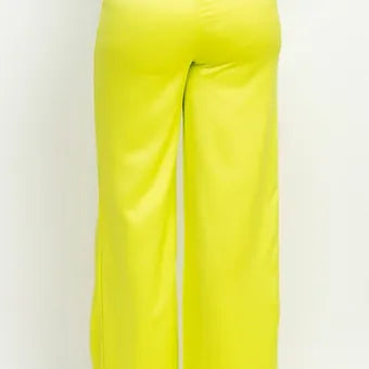 Satin High-rise wife leg pants