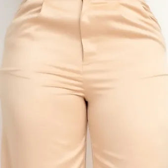 Satin High-rise wife leg pants