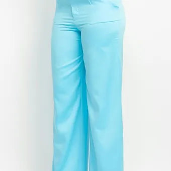 Satin High-rise wife leg pants