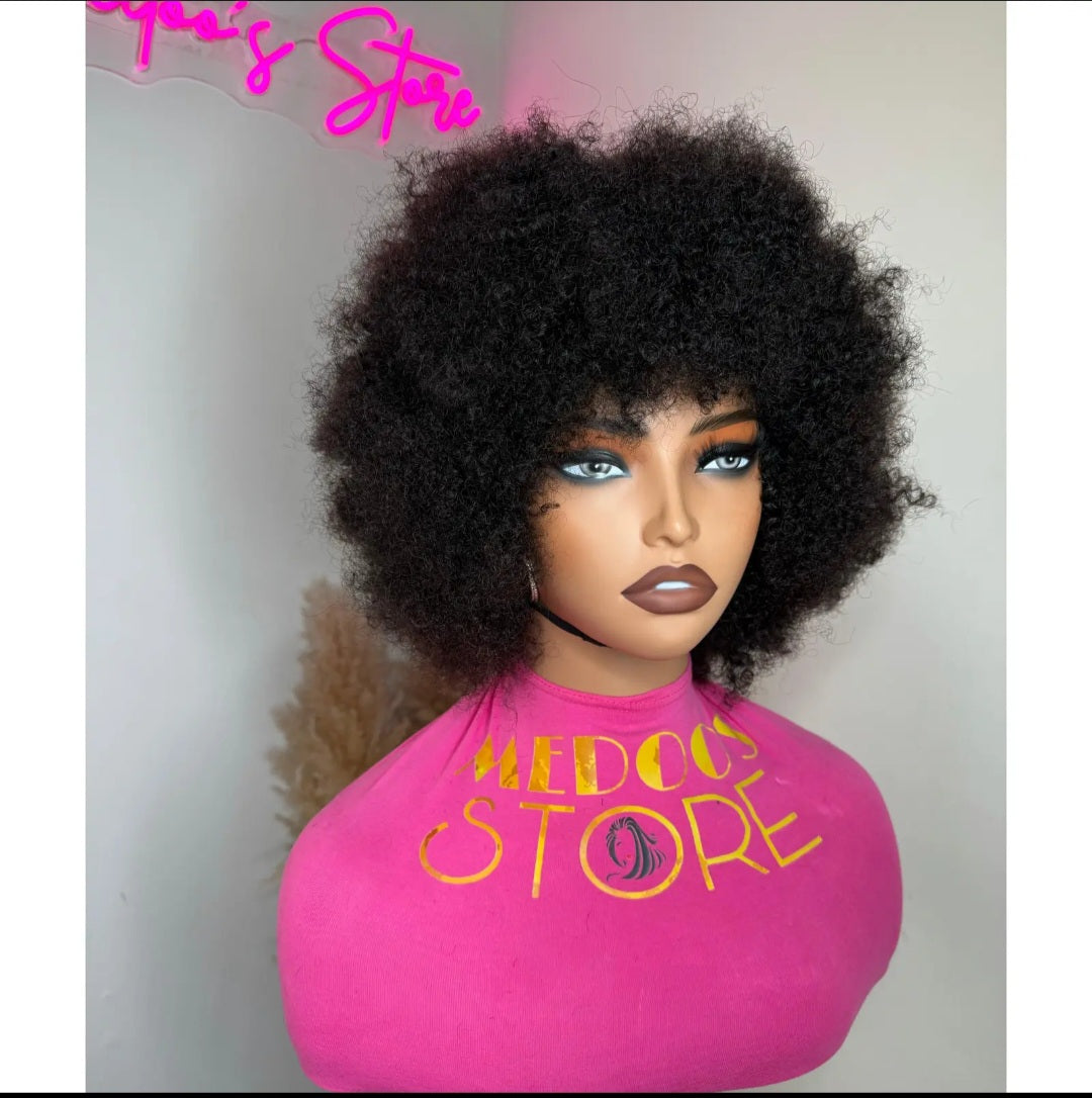Afro curly wig 100% human hair