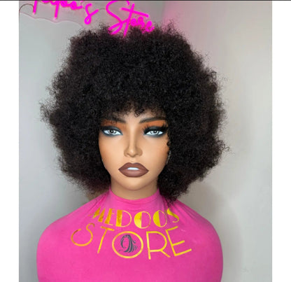 Afro curly wig 100% human hair