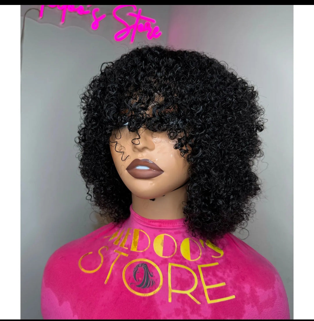 Afro curly wig 100% human hair