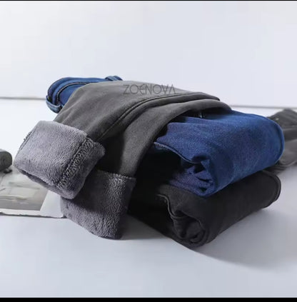New women thick jeans fleece winter pant