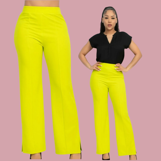 Wide led casual slit pants