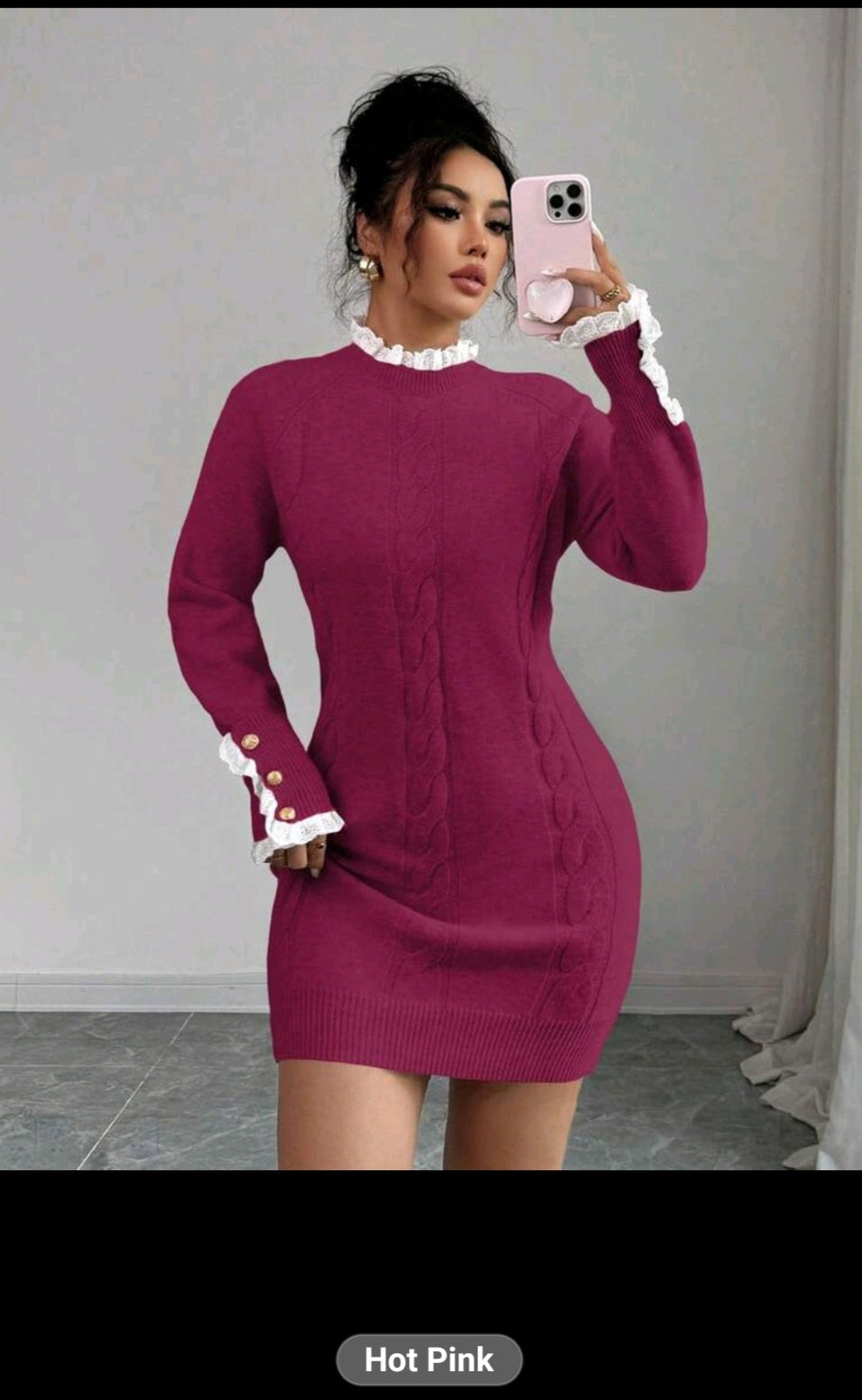 The Royale Sculpt knit mini Dress hot pink