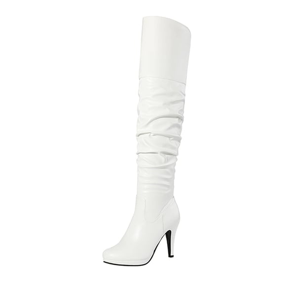 Over the knee chunky heel boots