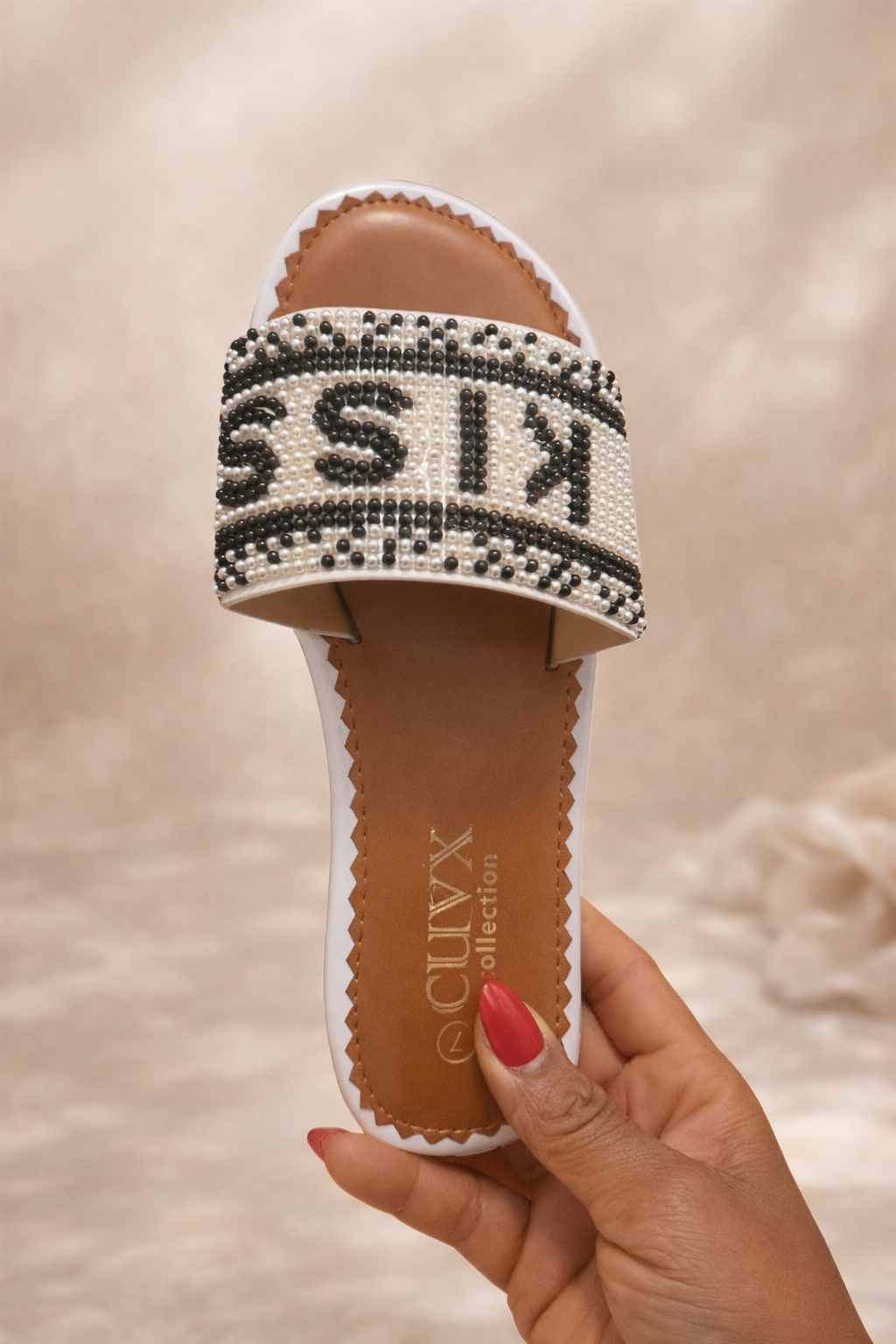 ✨ Elegant Luxe Slide Sandals – Pearl Detail ✨