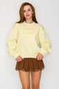 Round Neck Long Sleeve sweatshirt top yellow