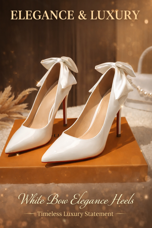 White high-heeled shoes for ladies' rubber