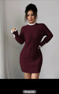 The Royals Sculpt knit mini dress - Burgundy