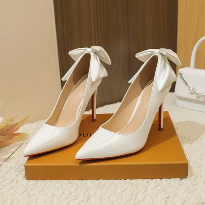 White high-heeled shoes for ladies' rubber