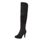 Over the knee chunky heel boots