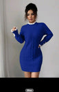 The Royale sculpt knit mini Dress Blue