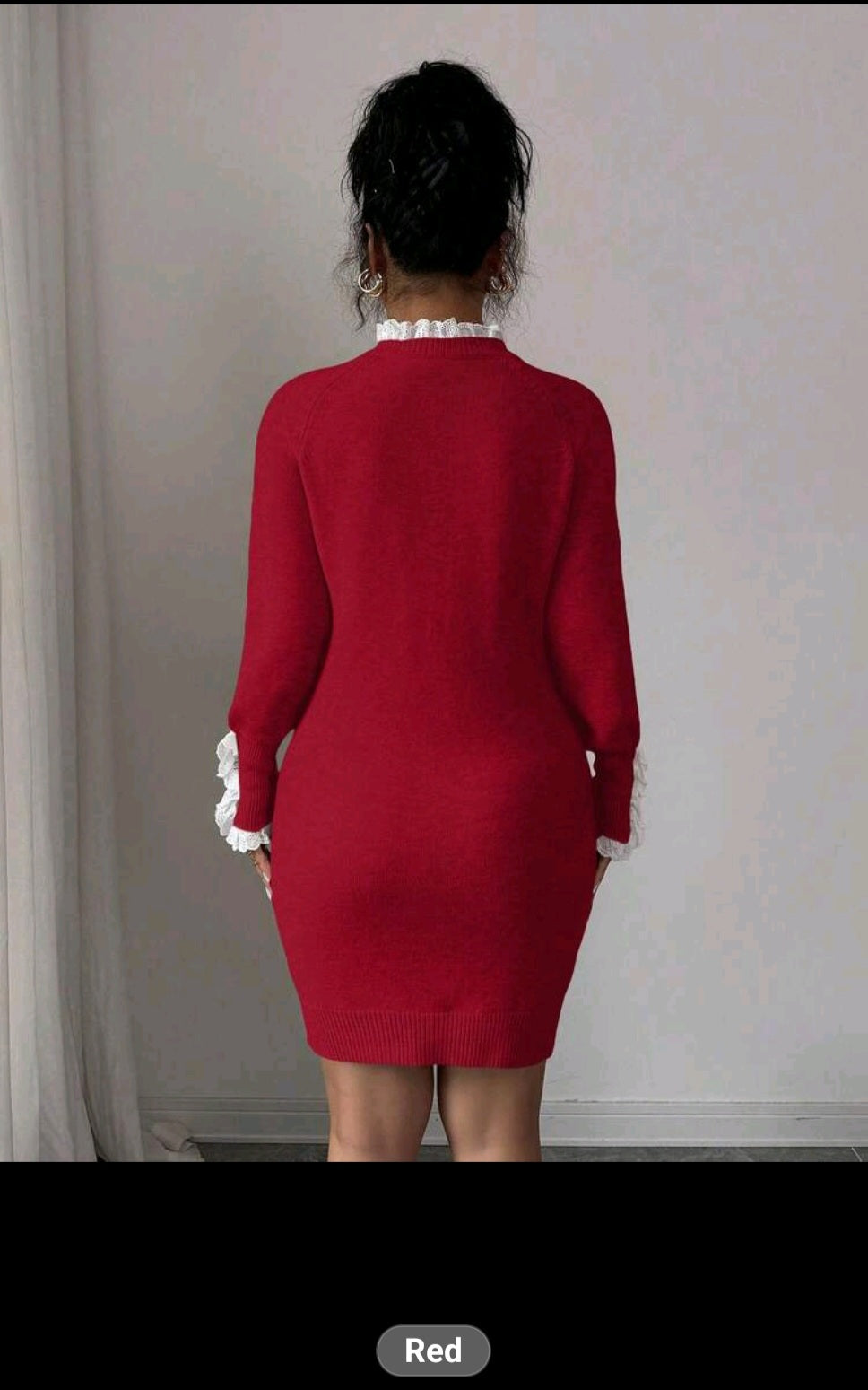 The Royals sculpt Knit Dress- Red