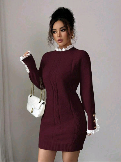 The Royals Sculpt knit mini dress - Burgundy