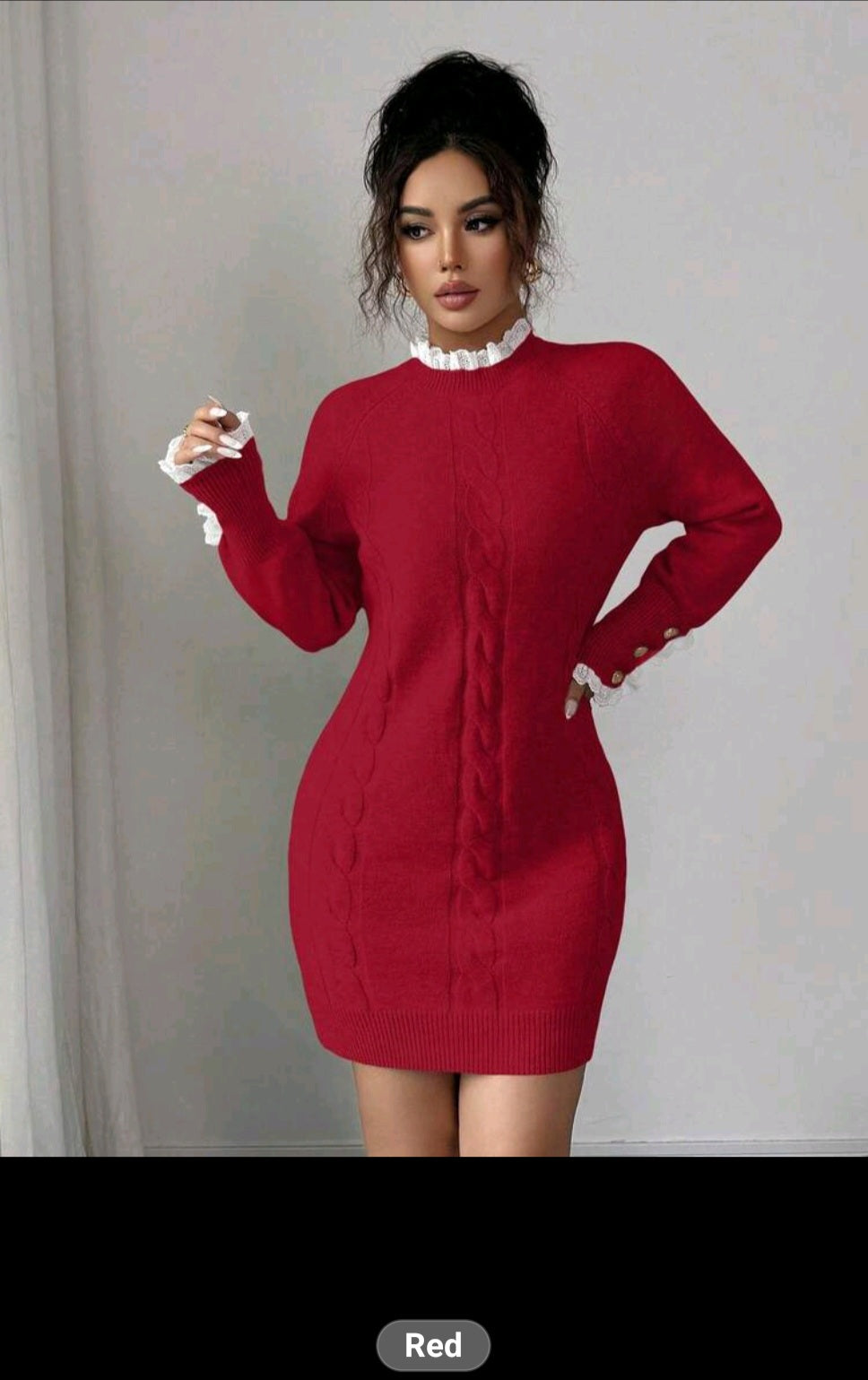 The Royals sculpt Knit Dress- Red